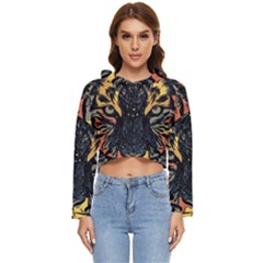 Tiger-predator-abstract-feline Women s Lightweight Cropped Hoodie by Sudhe