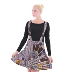 Abstract-drawing-design-modern Suspender Skater Skirt by Sudhe