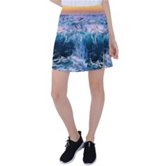 Sea-waves-ocean-water-beach-surf Tennis Skirt by Sudhe