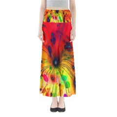 Color-background-structure-lines Full Length Maxi Skirt by Sudhe