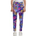 Multicolored Splashes And Watercolor Circles On A Dark Background Kids  Skirted Pants View1