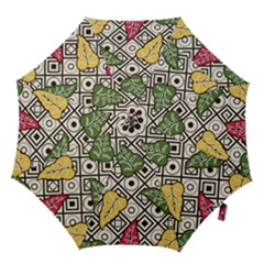 Leaves Foliage Batik Seamless Hook Handle Umbrellas (medium) by Amaryn4rt