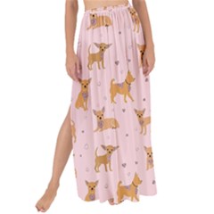 Cute Chihuahua With Sparkles On A Pink Background Maxi Chiffon Tie-up Sarong by SychEva