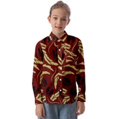 Folk Flowers Pattern Floral Surface Design Seamless Pattern Kids  Long Sleeve Shirt by Eskimos