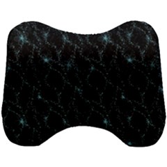 Turquoise Abstract Flowers With Splashes On A Dark Background  Abstract Print Head Support Cushion by SychEva