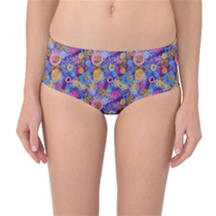 Multicolored Circles And Spots Mid-waist Bikini Bottoms by SychEva