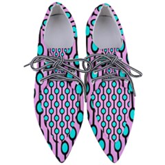 A Chain Of Blue Circles Pointed Oxford Shoes by SychEva