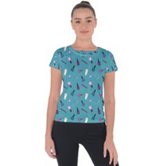 Manicure Supplies  Nail Polish Short Sleeve Sports Top  by SychEva