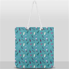 Manicure Supplies  Nail Polish Full Print Rope Handle Tote (large) by SychEva