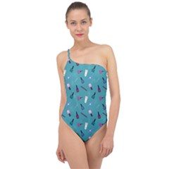 Manicure Supplies  Nail Polish Classic One Shoulder Swimsuit by SychEva