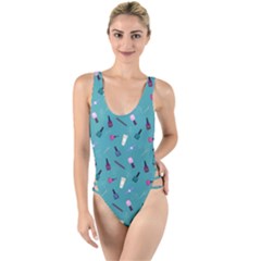 Manicure Supplies  Nail Polish High Leg Strappy Swimsuit by SychEva