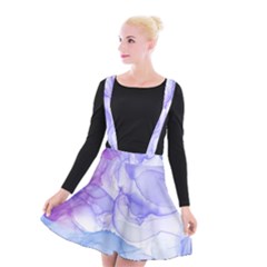 Purple And Blue Alcohol Ink  Suspender Skater Skirt by Dazzleway