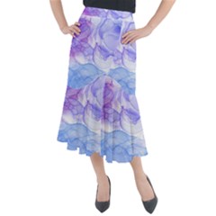 Purple And Blue Alcohol Ink  Midi Mermaid Skirt by Dazzleway