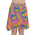 Abstract Painting Chiffon Wrap Front Skirt View1