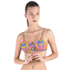 Abstract Painting Tie Up Cut Bikini Top by SychEva