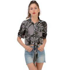 Satellite Tie Front Shirt  by MRNStudios
