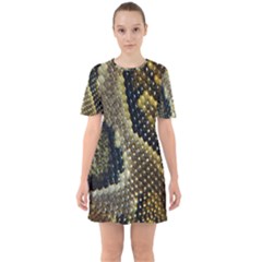 Leatherette Snake 2 Sixties Short Sleeve Mini Dress by skindeep