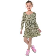 Leatherette Snake 4 Kids  Long Sleeve Velvet Dress by skindeep