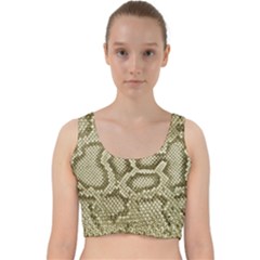 Leatherette Snake 4 Velvet Racer Back Crop Top by skindeep