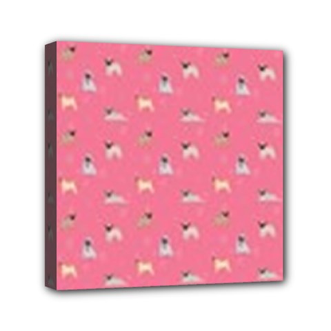 Funny Pugs  Cute Pets Mini Canvas 6  X 6  (stretched) by SychEva