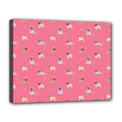 Funny Pugs  Cute Pets Canvas 14  X 11  (stretched) by SychEva