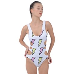 Pattern Cute Flash Design Side Cut Out Swimsuit by brightlightarts
