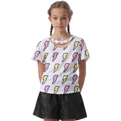 Pattern Cute Flash Design Kids  Front Cut Tee by brightlightarts