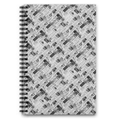 8 Bit Newspaper Pattern, Gazette Collage Black And White 5 5  X 8 5  Notebook by Casemiro