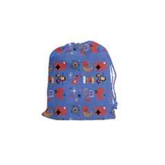 Blue 50s Drawstring Pouch (small) by NerdySparkleGoth