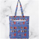 Blue 50s Double Zip Up Tote Bag View2