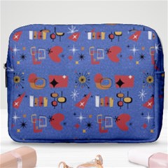 Blue 50s Make Up Pouch (large) by NerdySparkleGoth