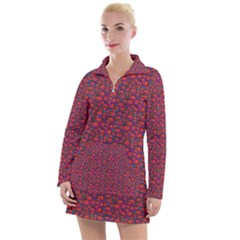 Pink Zoas Print Women s Long Sleeve Casual Dress by Kritter