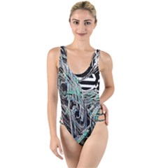 Robotic Endocrine System High Leg Strappy Swimsuit by MRNStudios