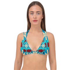 Shapes Rows Double Strap Halter Bikini Top by LalyLauraFLM