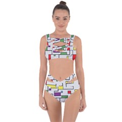 Colorful Rectangles Bandaged Up Bikini Set  by LalyLauraFLM