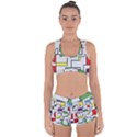 Colorful Rectangles Racerback Boyleg Bikini Set View1