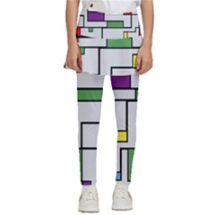 Colorful Rectangles Kids  Skirted Pants by LalyLauraFLM