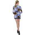 Shapes on a blue background                                                          Long Sleeve Satin Shirt View2