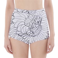 Mono Swirls High-waisted Bikini Bottoms by kaleidomarblingart