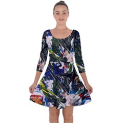 Snow In A City-1-1 Quarter Sleeve Skater Dress by bestdesignintheworld