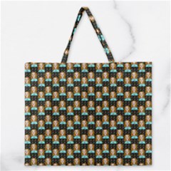 Girl Black Zipper Large Tote Bag by snowwhitegirl