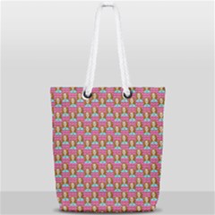 Girl Pink Full Print Rope Handle Tote (small) by snowwhitegirl
