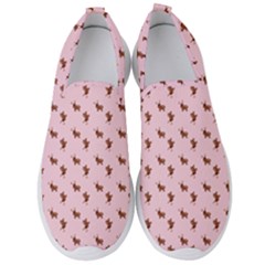 Kawaii Cute Deer Pink Men s Slip On Sneakers by snowwhitegirl