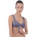 Yellow Circles On A Purple Background Front Tie Bikini Top View1