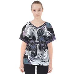 Twin Migraines V-neck Dolman Drape Top by MRNStudios