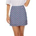 Blue Circles On Purple Background Geometric Ornament Mini Front Wrap Skirt View1