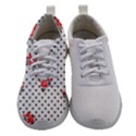 Red vector roses and black polka dots pattern Athletic Shoes View1