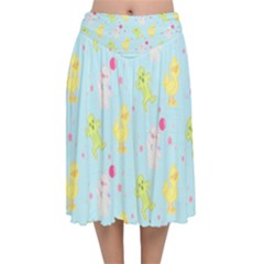 My Adventure Blue Velvet Flared Midi Skirt by thePastelAbomination