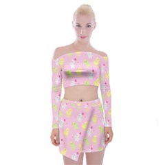 Pastel Adventure Off Shoulder Top With Mini Skirt Set by thePastelAbomination