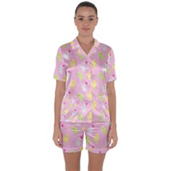 Pastel Adventure Satin Short Sleeve Pajamas Set by thePastelAbomination